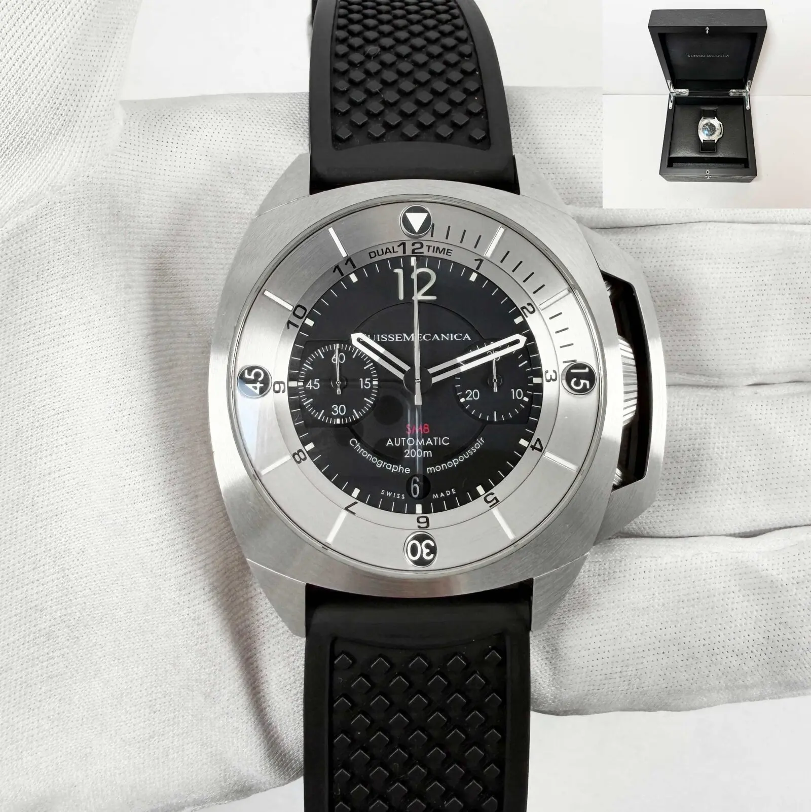SM8 Chronograph Black Dial Steel