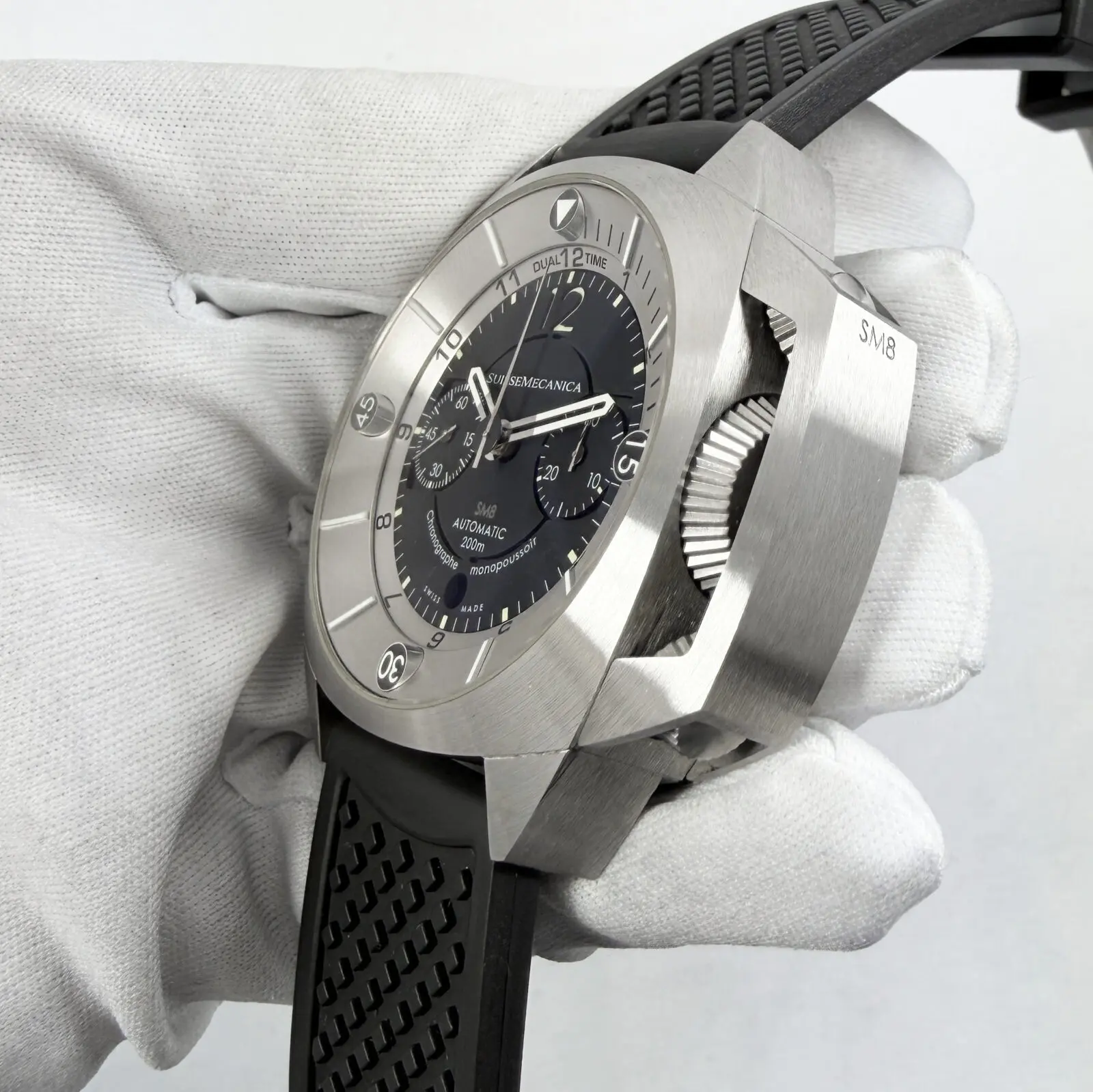 SM8 Chronograph Black Dial Steel
